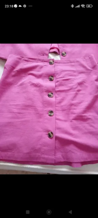 Conjunto Chaqueta y Falda Talla S/M Rosa
