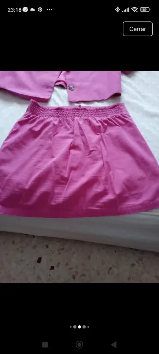 Conjunto Chaqueta y Falda Talla S/M Rosa