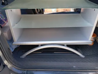 Mesa TV giratoria cristal y metal