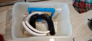 Rascador para gatos con túnel y casa