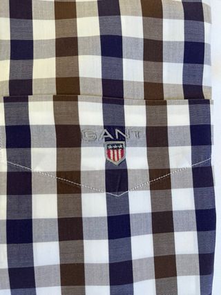 Camisa GANT cuadros azul y marrón Talla M