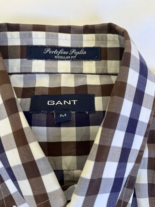 Camisa GANT cuadros azul y marrón Talla M