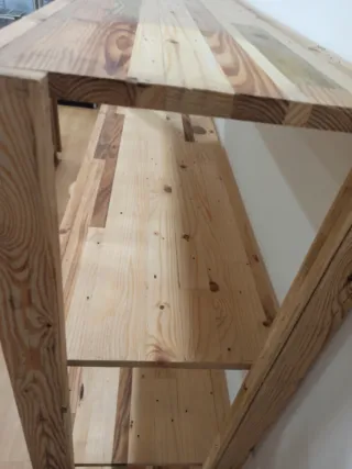 Estantería ancha madera reciclada