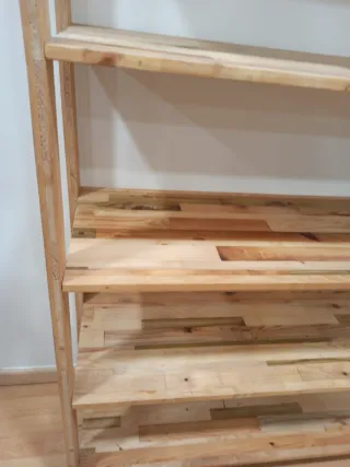 Estantería ancha madera reciclada