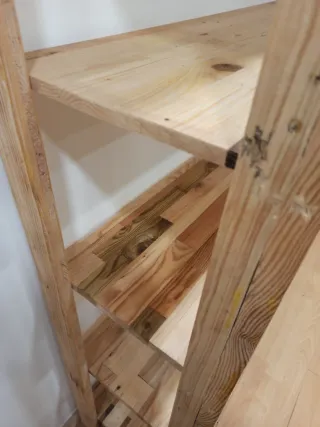 Estantería ancha madera reciclada