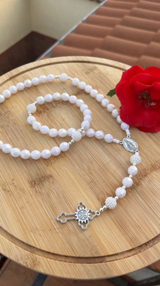 Rosario personalizado MARIA con mariposas
