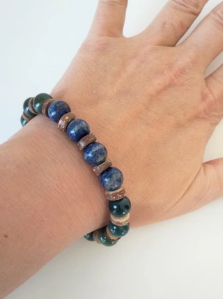 Bracciale Uomo Agata e Lapislazzuli