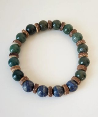 Bracciale Uomo Agata e Lapislazzuli
