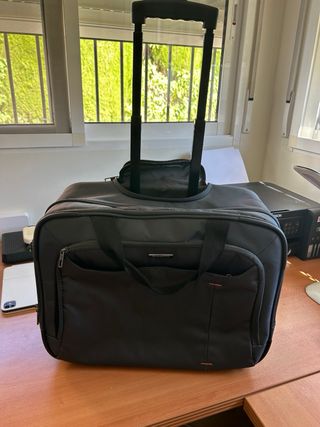 Maleta Trolley Trabajo Viajes PC Negra Gris