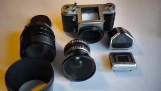 Pentacon Six TL + 50mm + 180mm + Pentaprisma