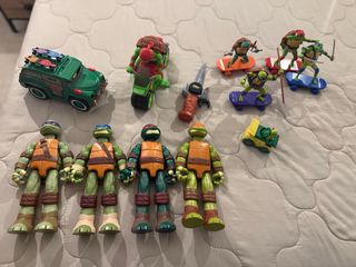 Lote Figuras Tortugas Ninja + Vehículos