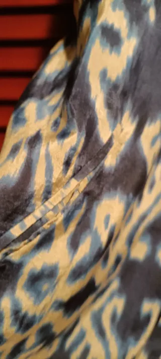 Blusón azul y blanco seda