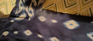 Blusón azul y blanco seda