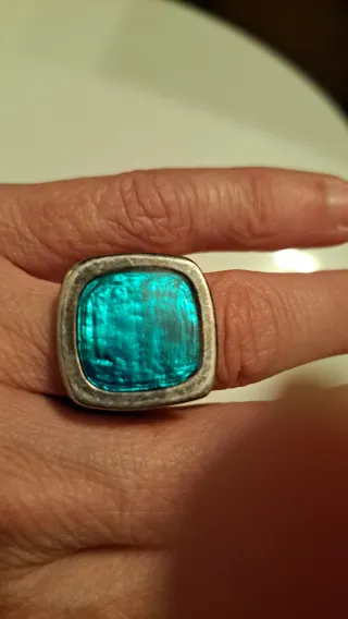 Anillo Turquesa Cuadrado, adaptable