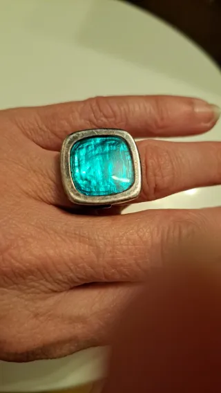 Anillo Turquesa Cuadrado, adaptable