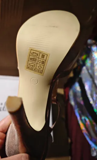 Zapatos tacón con plataforma champagne T40