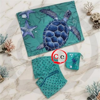 Telo mare Malibù + pochette + costume