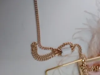 Bolso Clutch Plumas Salmón Dorado