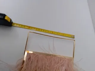 Bolso Clutch Plumas Salmón Dorado