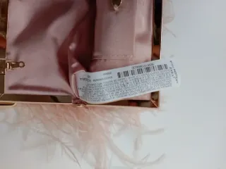 Bolso Clutch Plumas Salmón Dorado