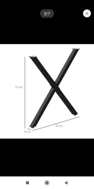 2 patas X  para mesa madera y metal