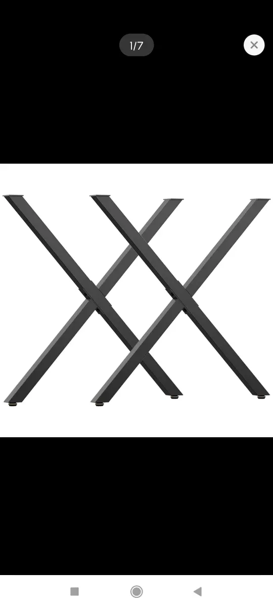 2 Patas Mesa X Metal Madera Negras