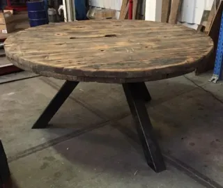 Tablero Mesa Redonda Madera Rústica