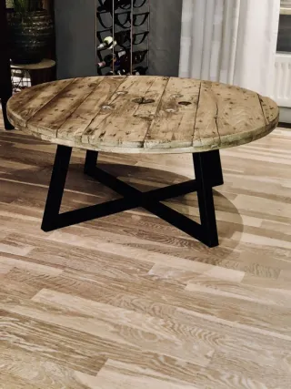 Tablero Mesa Redonda Madera Rústica