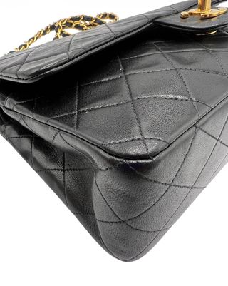 Bolso Chanel Timeless Doble Solapa Negro Dorado