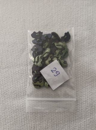 Lote 29 botones cochecitos verdes