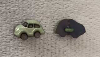 Lote 29 botones cochecitos verdes