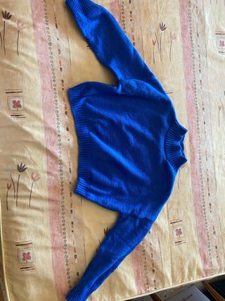 Jersey azul manga larga