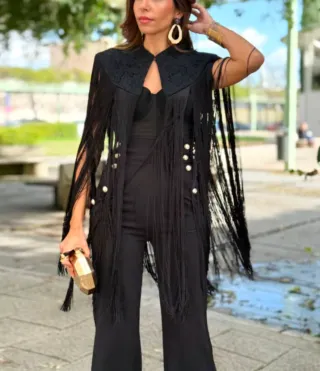 Capa flamenca encaje y flecos