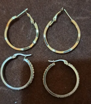 Pendientes Aros Dorados y Plateados