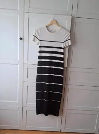 Vestido midi rayas S