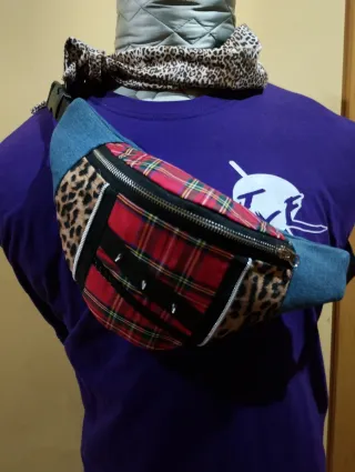 Riñonera Denim y Tartán