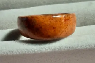 Lote 4 anillos madera tallada