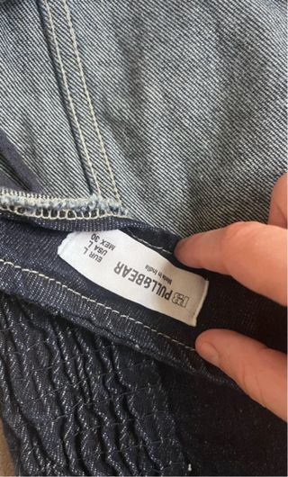 Top vaquero estilo corsé azul