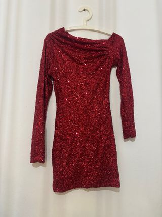 Vestido lentejuelas rojo fiesta