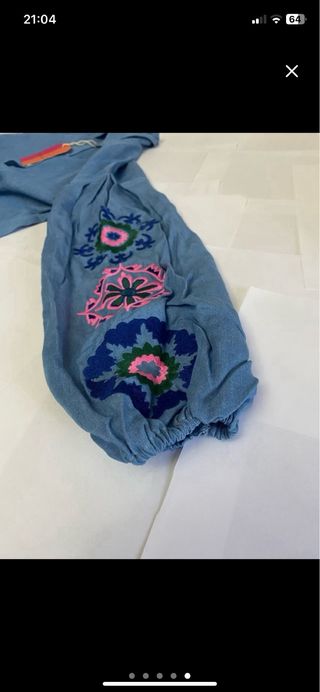 Camisa Vaquera Vilagallo Talla 36 Bordada