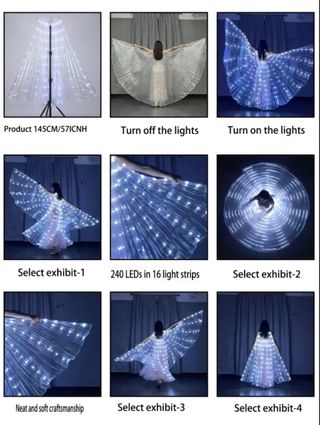 Capa de alas LED para fiestas y bodas UNISEX