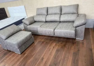 Sofá modular gris polipiel