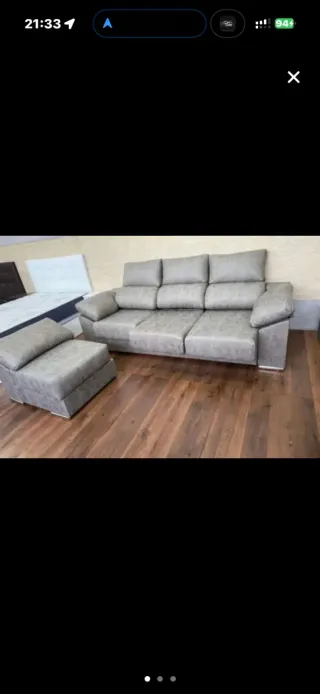 Sofá modular gris polipiel