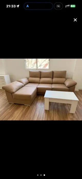 Sofá modular gris polipiel