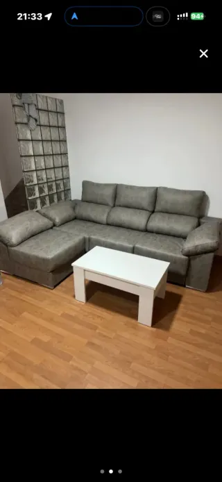 Sofá modular gris polipiel