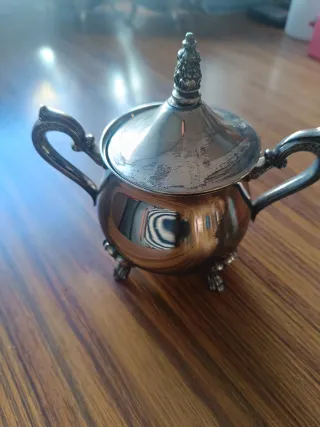 Azucarero Vintage Bañado en Plata