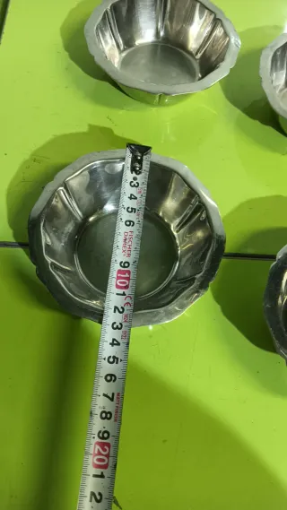Lote 6 moldes flanera acero inox antiguos mu bueno
