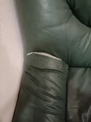 Sofá cama 2 plazas piel verde