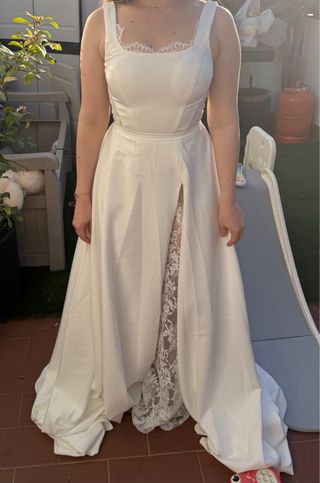 Vestido de Novia Blanco con Encaje