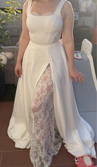 Vestido de Novia Blanco con Encaje